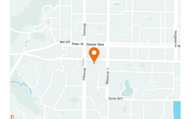 Map showing the location of Permafrost Path office at 789 Glacier View Drive, Suite 201, Banff, Alberta.